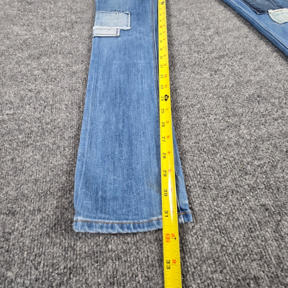 Hudson Patchwork Jeans Womens 30 Blue Straight Leg Denim Made in USA - Picture 11 of 12